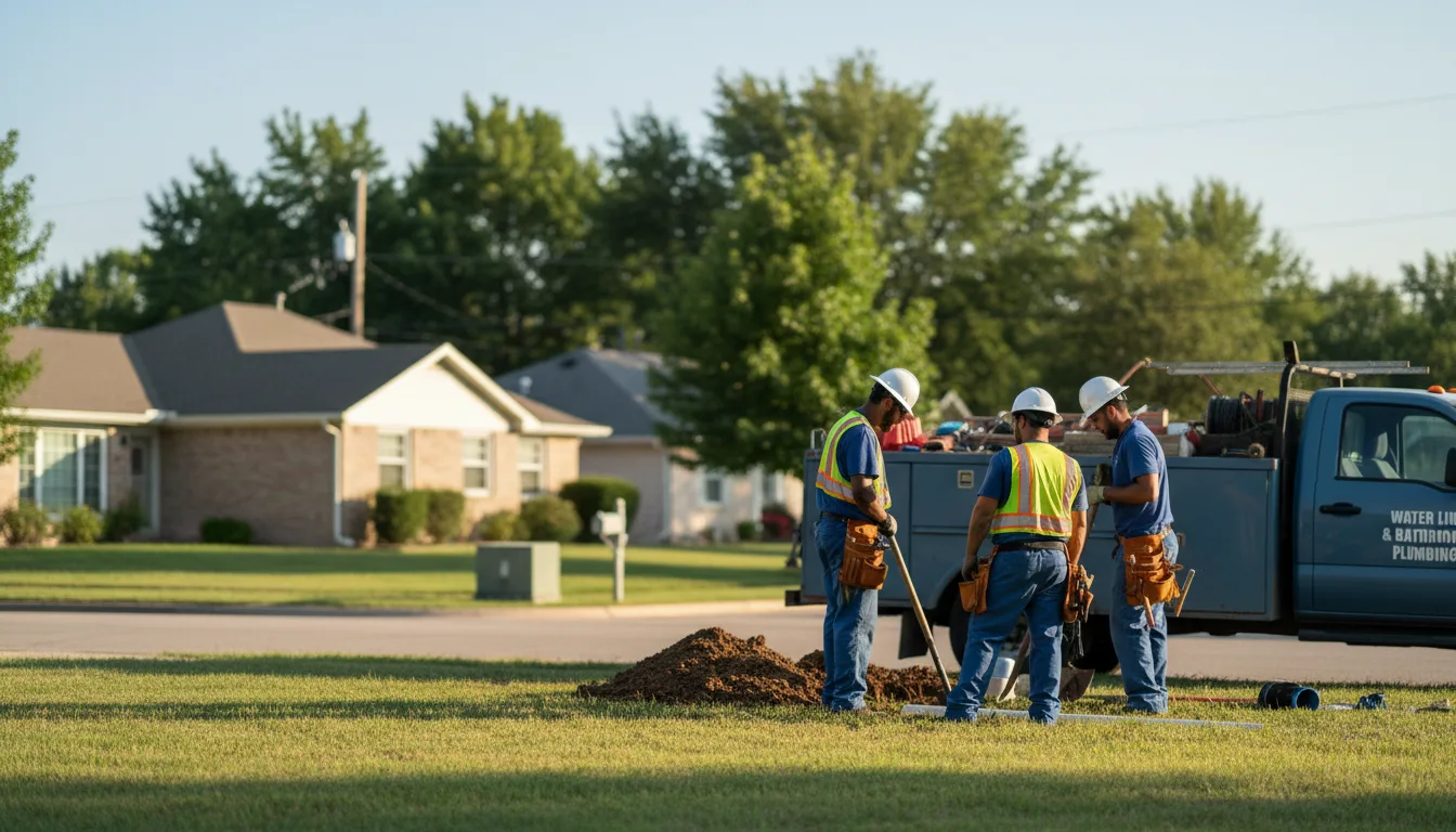 Residential water line and bathroom plumbing service in Pacific Junction, IA